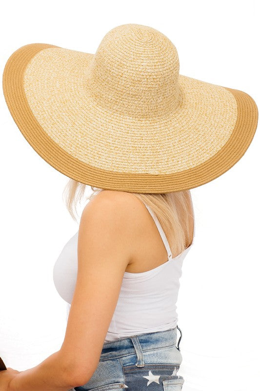 Sunset Shores Mixed Natural Wide Floppy Sun Hat