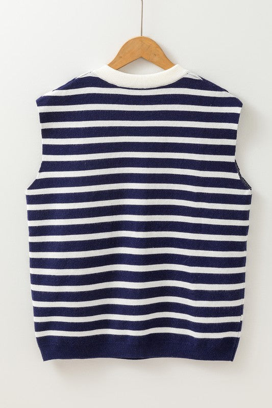 Nautical Charm Bow Detail Sweater Vest