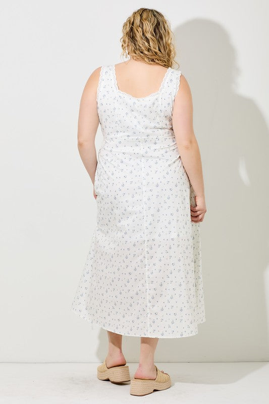 Plus Size Floral Button-Down Maxi Dress