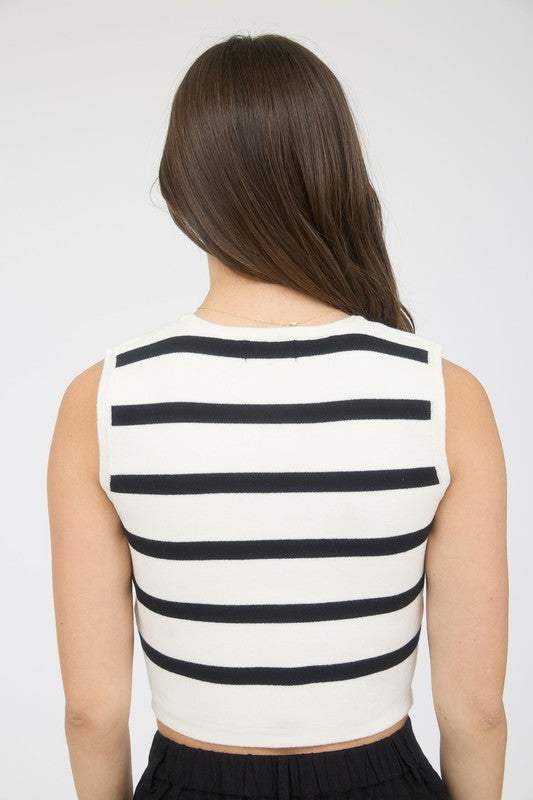 Vanilla Luxe Striped Sweater Vest