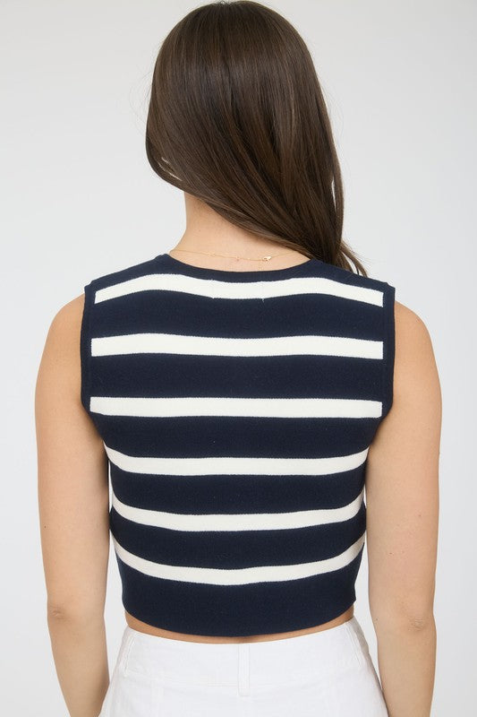 Seaside Society Striped Sweater Vest