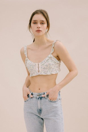 Dainty Floral Print Bralette Top – Feminine Charm & Stylish Comfort