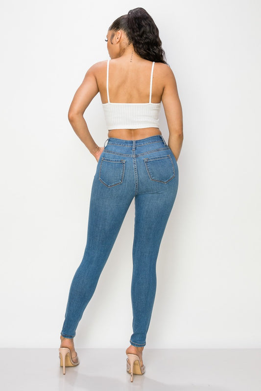 High Rise Ripped Skinny Jean