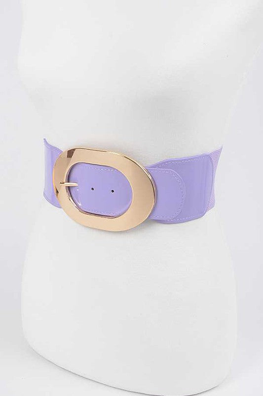 Lavender Oval Buckle Fashion Elastic Belt – Adjustable Fit, Sleek Design with Polyurethane & Metal Composition (Copy)