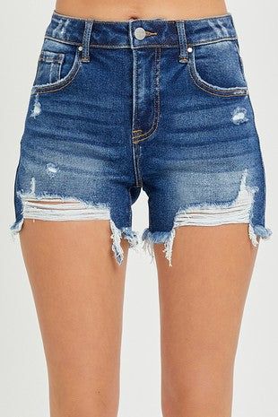 High Rise Distressed Shorts - Effortlessly Cool & Comfortable for Summer