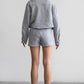 MOMO Heather Grey Casual High Waist Lounge Shorts – Relaxed Fit, Plush Fleece