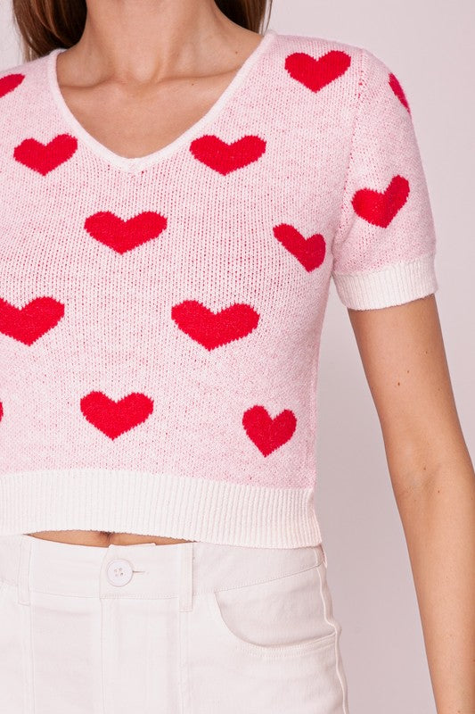 Blush Valentines Day Heart Sweetheart sweater knit top