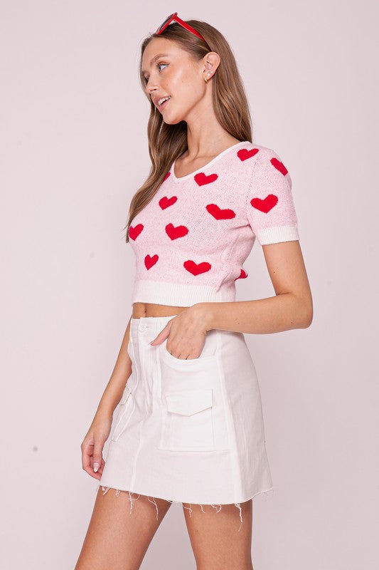 Blush Valentines Day Heart Sweetheart sweater knit top