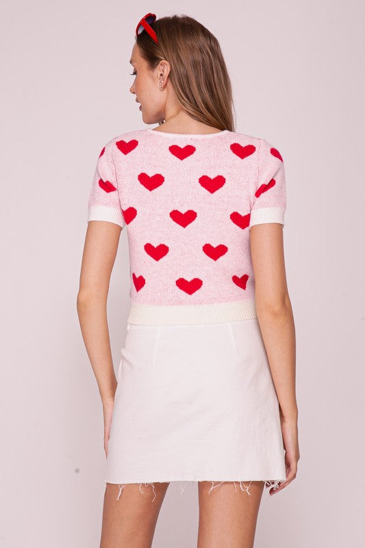 Blush Valentines Day Heart Sweetheart sweater knit top