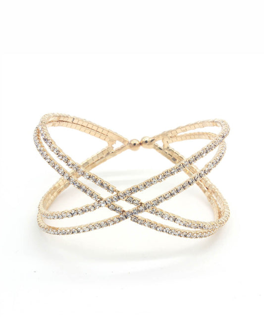 Criss Cross Rhinestone Bracelet