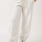 White Wide Jogger Pants