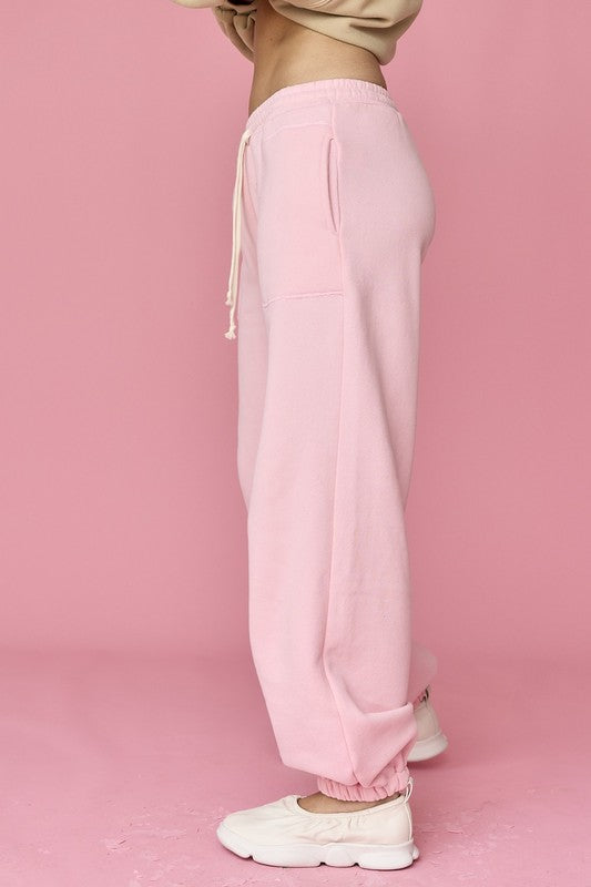 Pink Wide Jogger Pants