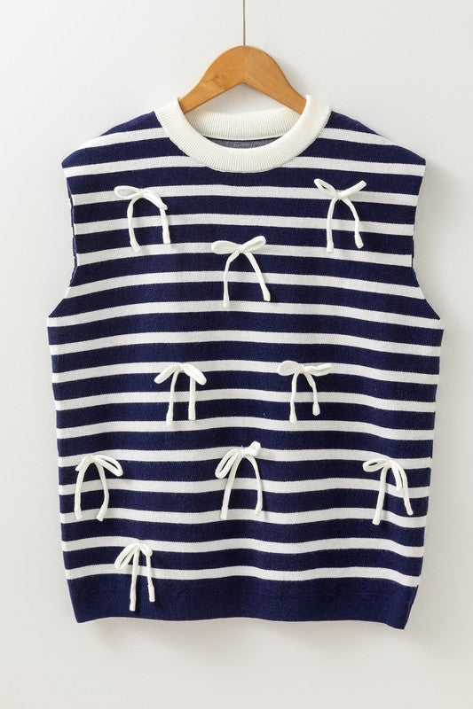 Nautical Charm Bow Detail Sweater Vest