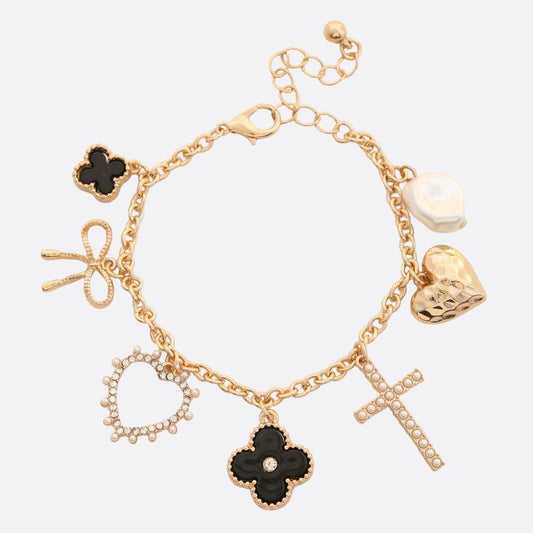 Clover Cross Charm Bracelet