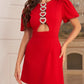 Rhinestone Diamond Heart Red Valentine's Day Dress