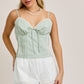 Meadow Muse Lace-Trimmed Cami – Sage
