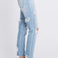 Distressed High-Waisted Rigid Mom Jeans – Retro-Inspired with a Comfortable Fit