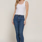 White Sleeveless Scallop Edge Detail Spring Knit Top