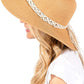 Tan Braided Cotton Floppy Straw Hat