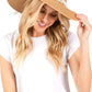 Tan Braided Cotton Floppy Straw Hat