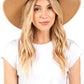 Tan Braided Cotton Floppy Straw Hat