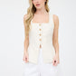 Desert Rose Linen Blend Cropped Vest