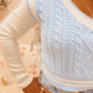 Bow Belle Light Blue V-Neck Sweater Vest