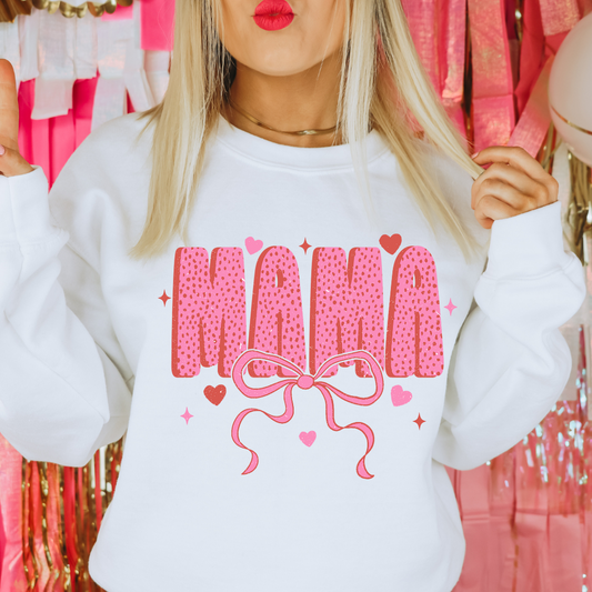 Mama Bow Crew Neck Graphic Tee