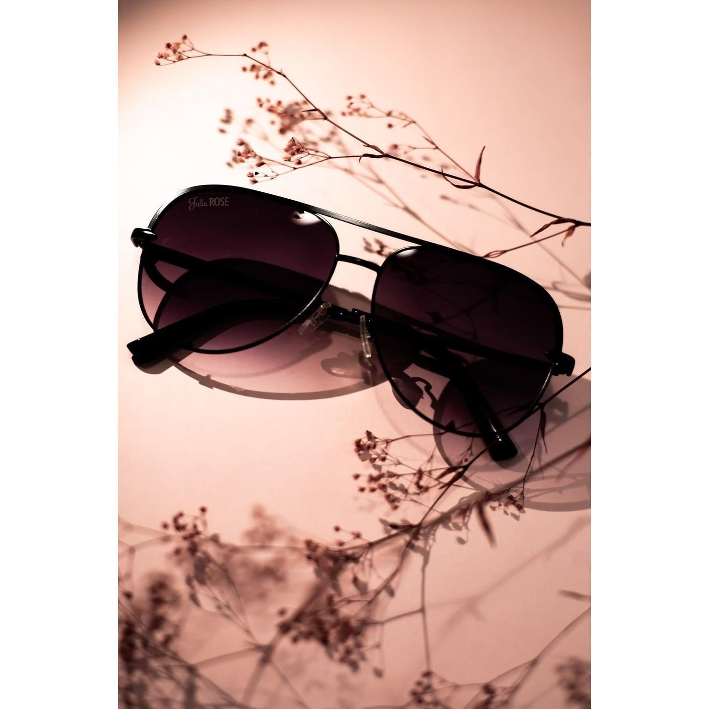 Black/Black Unisex Aviator Sunglasses