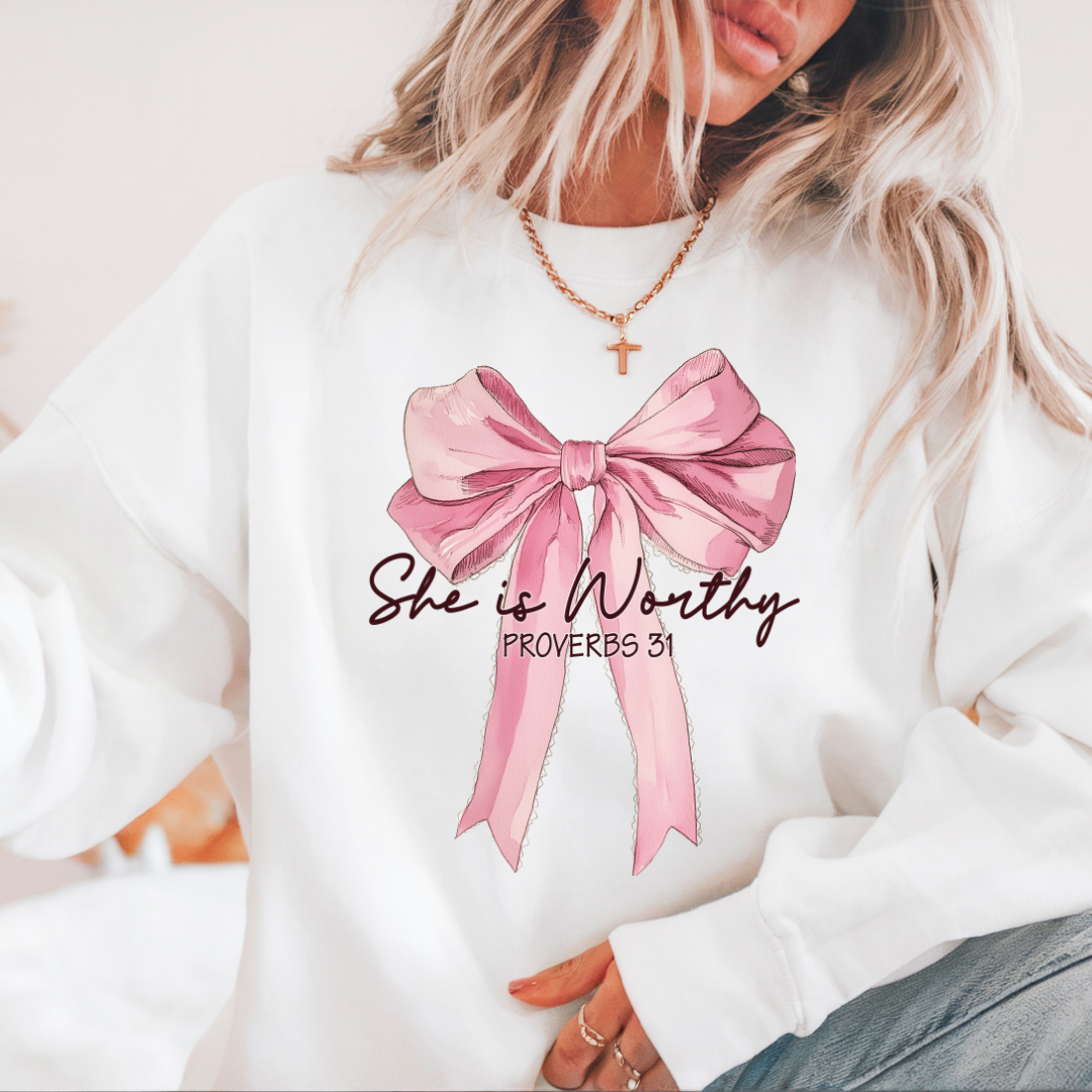 She Is Worthy Graphic Sweatshirt