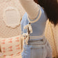Bow Belle Light Blue V-Neck Sweater Vest