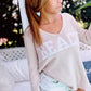 Lightweight Sand Beige Beach Knit V-Neck Sweater Top