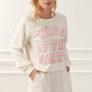 Apricot Letter Print Long Sleeve Top and Shorts Lounge Outfit