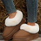 Nutmeg Plush Suede Thick Sole Ankle Boots