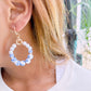 Blue Floral Ceramic Hoop Earrings
