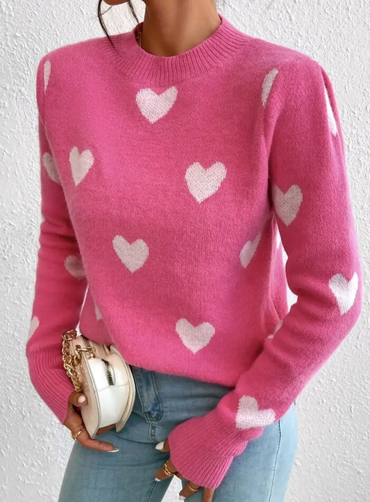 Pink heart sweater