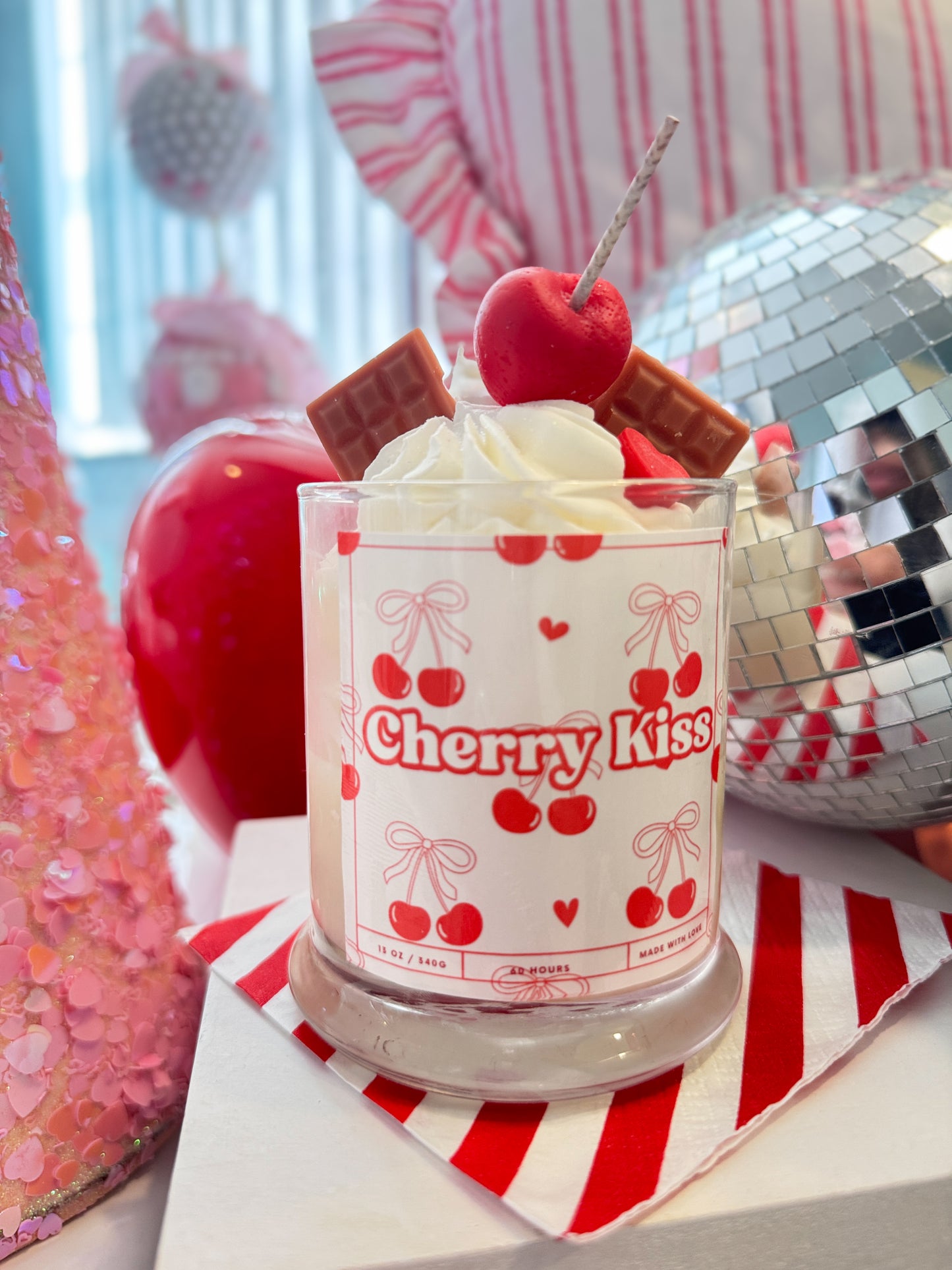 Cherry Kiss Dessert Candle