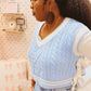Bow Belle Light Blue V-Neck Sweater Vest