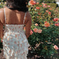 Coral Floral Front Lace-Up Ruffle Tiered Mini Dress