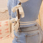 Bow Belle Light Blue V-Neck Sweater Vest
