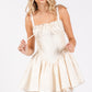 Satin Jacquard Corset A-Line Lace Up Dress – Elegant, Feminine, and Playful