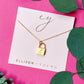 Monogrammed Lock Pendant Necklace – 18K Gold Plated inspired Stainless Steel with Brushed Finish