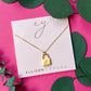 Monogrammed Lock Pendant Necklace – 18K Gold Plated inspired Stainless Steel with Brushed Finish