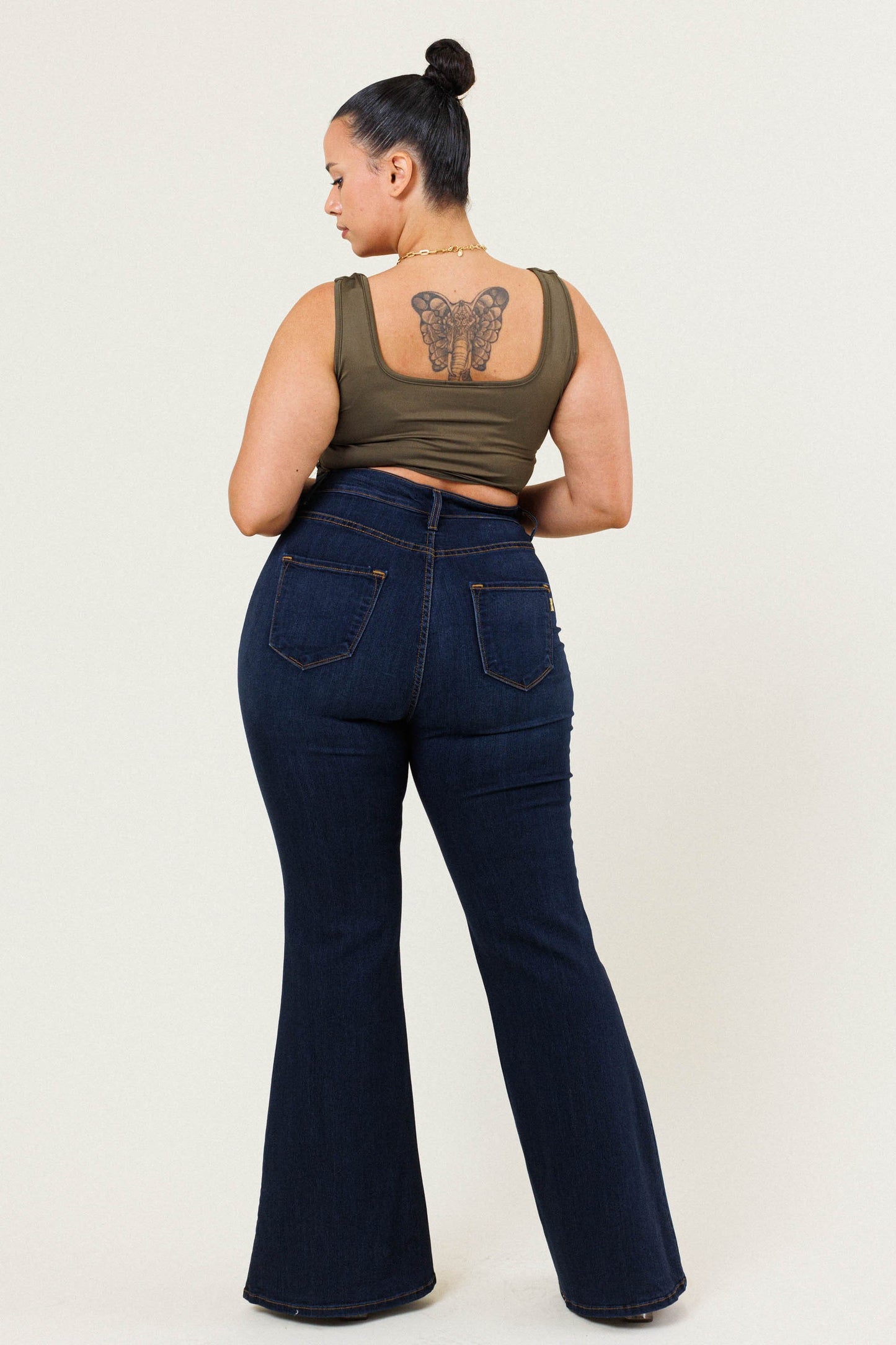 Dark Blue Plus Size Flare Jeans – Classic, Stylish & Flattering Fit