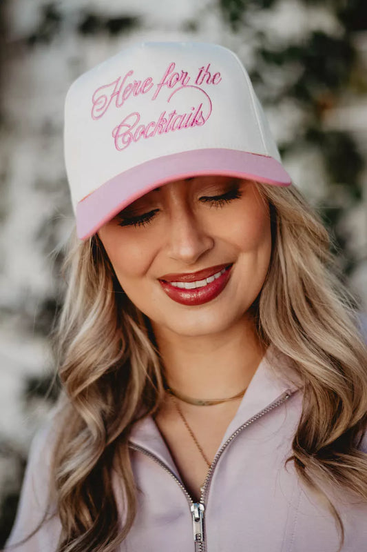 Here For the Cocktails Two-Toned Fitted Hat