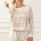 Apricot Letter Print Long Sleeve Top and Shorts Lounge Outfit