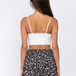 Eyelet Print Sleeveless Crop Top – Adjustable Straps, Front Button Down, and Smocked Back