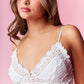 Floral Lace Cropped Top – Adjustable Spaghetti Straps with Scalloped Edges