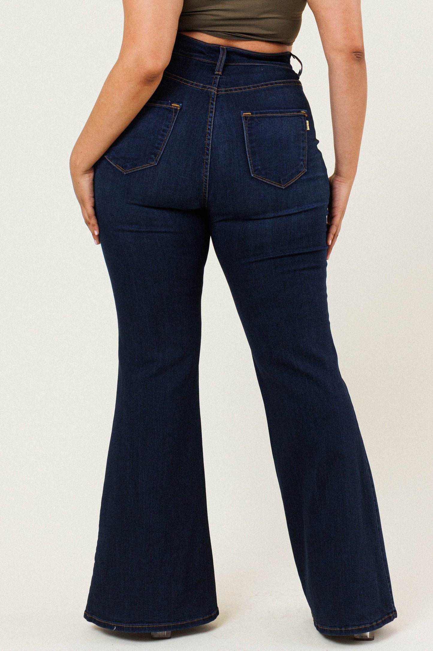 Dark Blue Plus Size Flare Jeans – Classic, Stylish & Flattering Fit