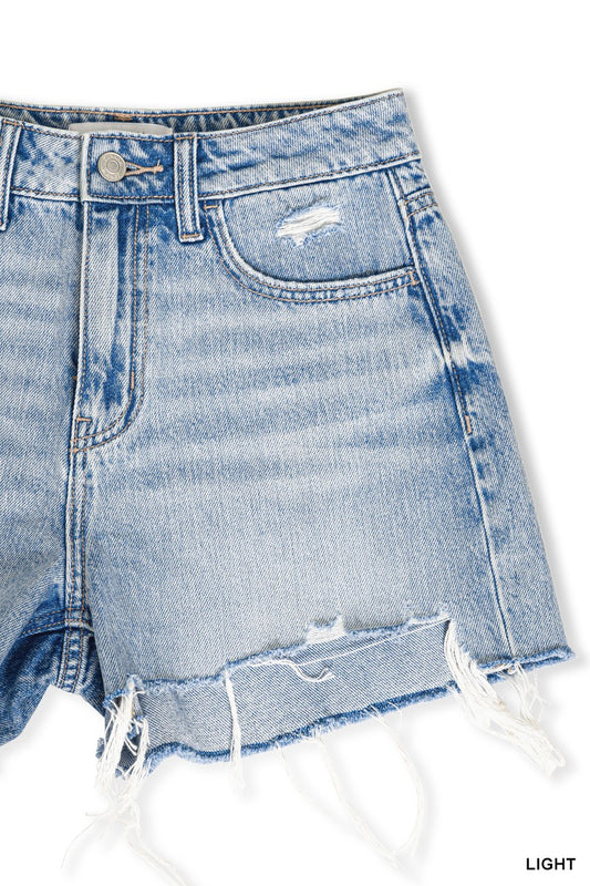 Distressed Hem Denim Shorts – Casual, Trendy, and Effortlessly Cool